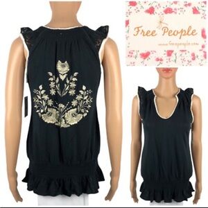 Free People Embroidered Shirt
